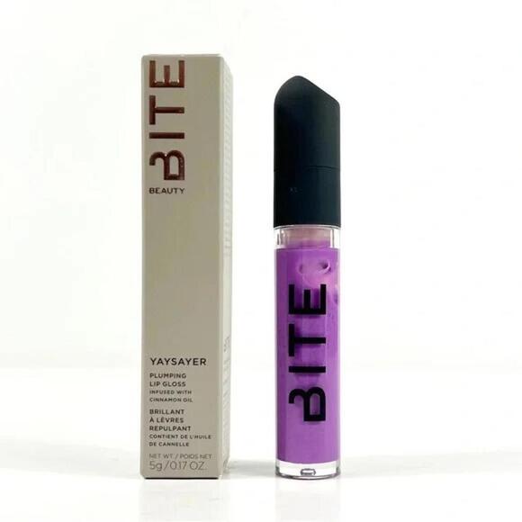 Bite beauty yaysayer plumping lip gloss In Lavender Cookie 0.17 Oz NIB - Picture 5 of 7